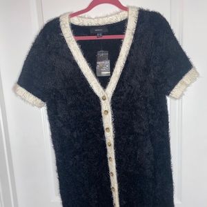 Furry Black/White Mini Dress